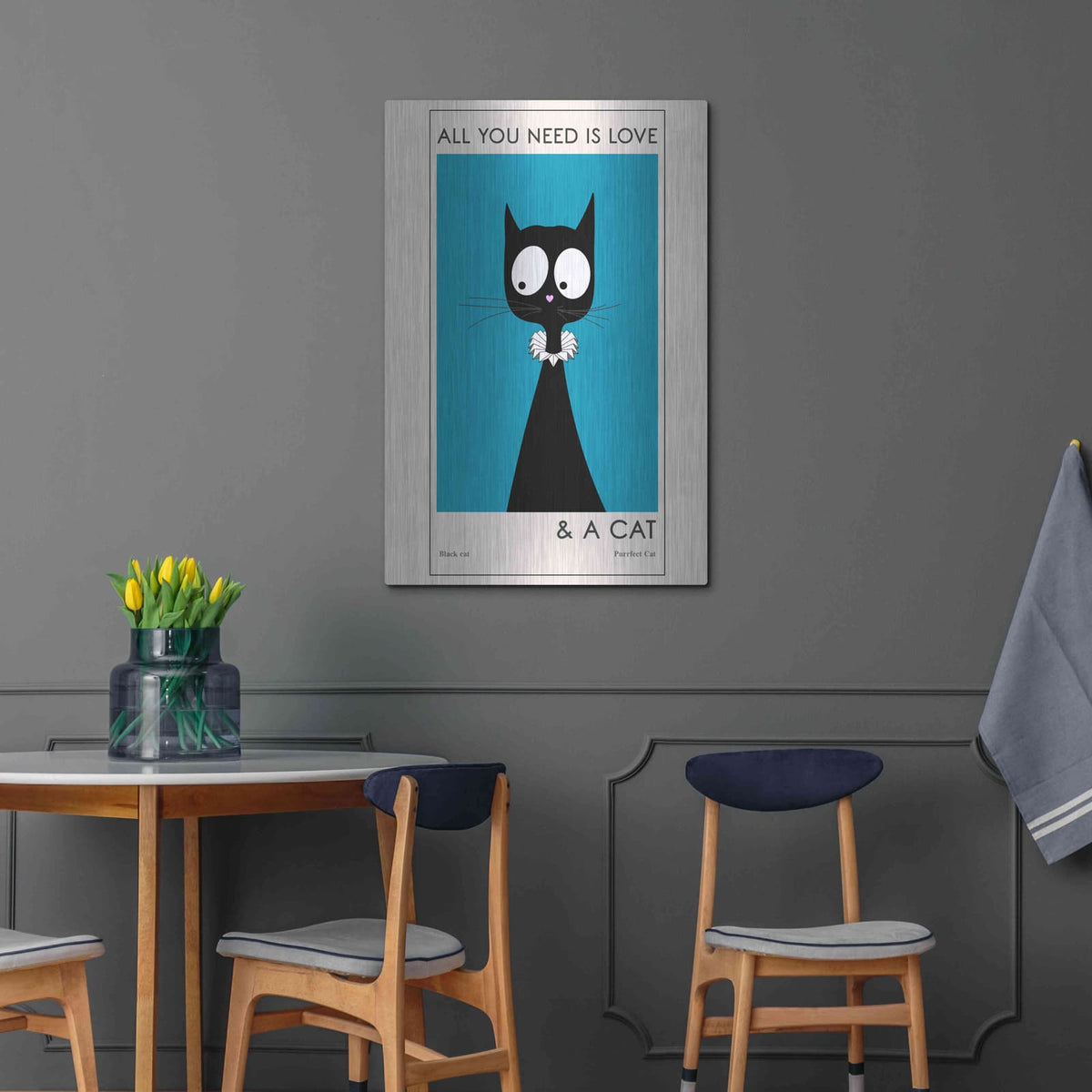 'All You Need Is Love' by Ayse – Metal Wall Art, 24x36 room view