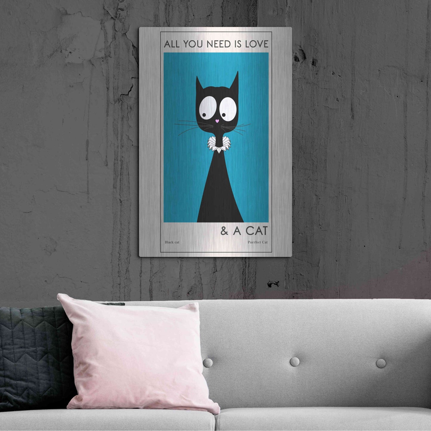 Luxe Metal Art 'All You Need Is Love' by Ayse, Metal Wall Art,24x36