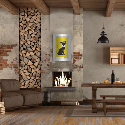 Luxe Metal Art 'Home Is where The Cat Is' by Ayse, Metal Wall Art,24x36