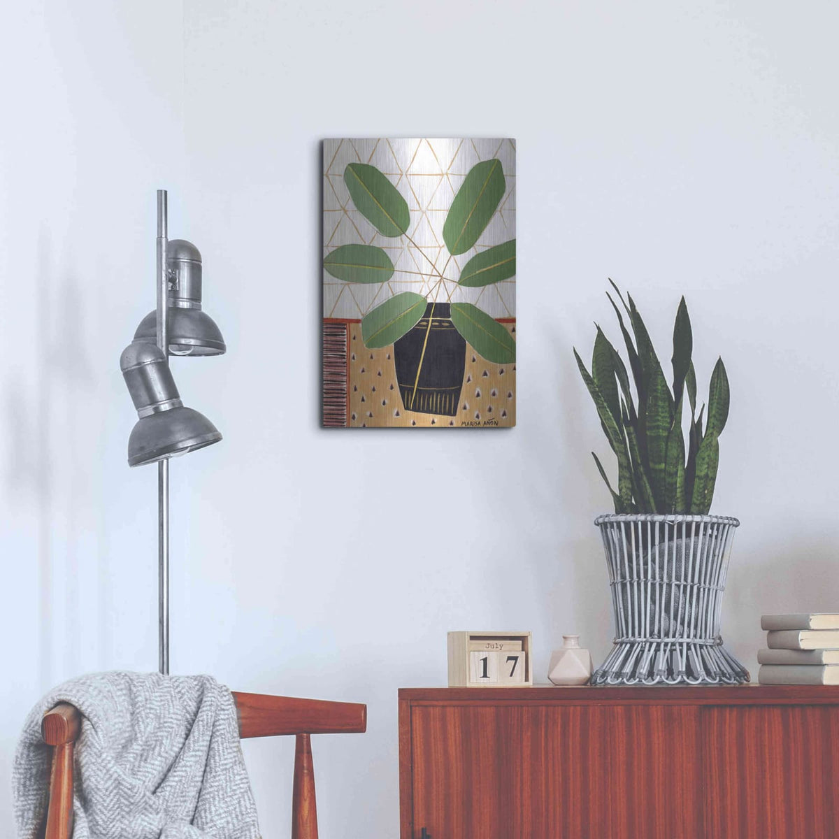 'Gold Tablecloth 4' by Marisa Anon – Metal Wall Art, 16x24 room view