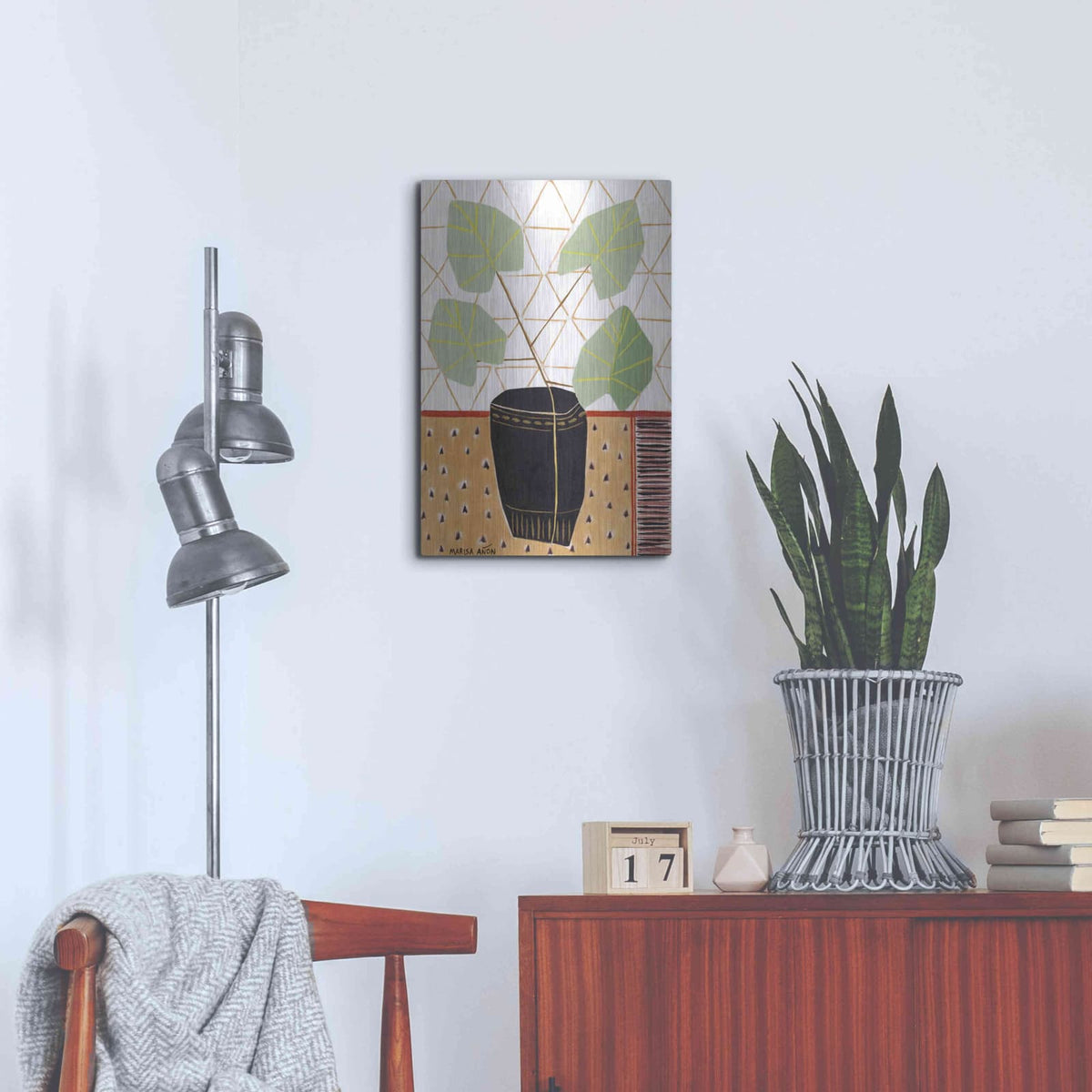 'Gold Tablecloth 5' by Marisa Anon – Metal Wall Art, 16x24 room view