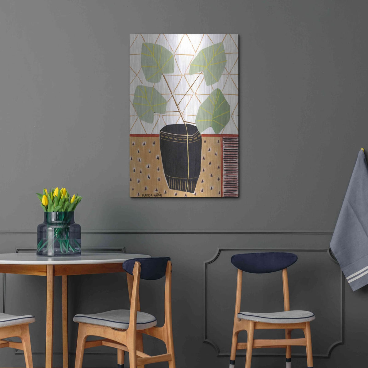 'Gold Tablecloth 5' by Marisa Anon – Metal Wall Art, 24x36 room view
