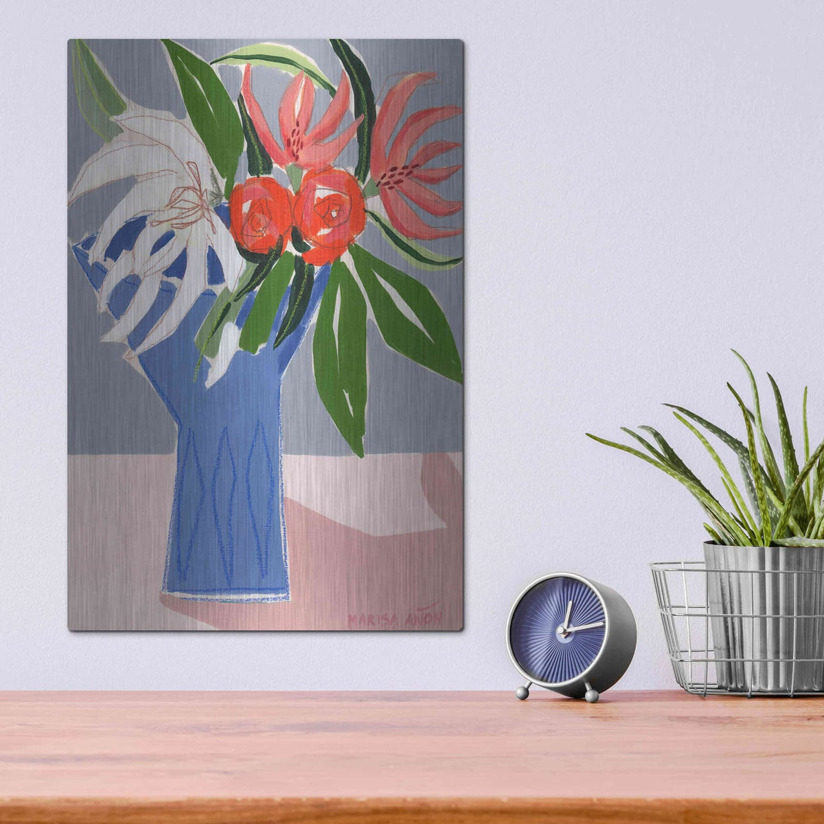 'Spring Florals 10' by Marisa Anon – Metal Wall Art, 12x16 room view