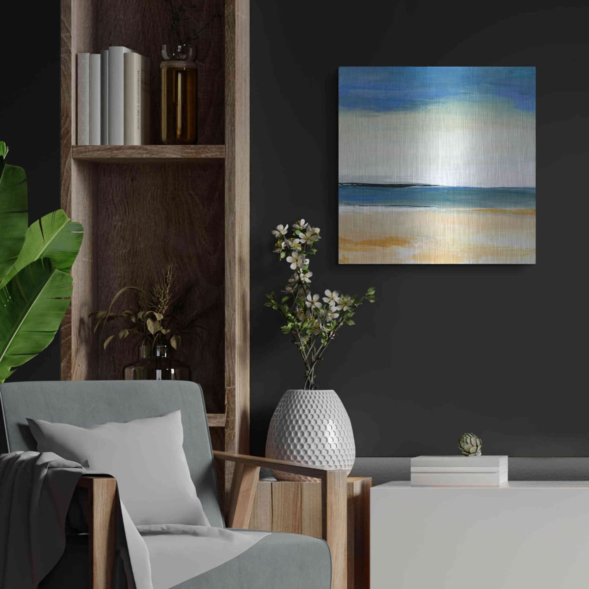 'Seascape 2' by Niki Arden – Metal Wall Art, 24x24 room view