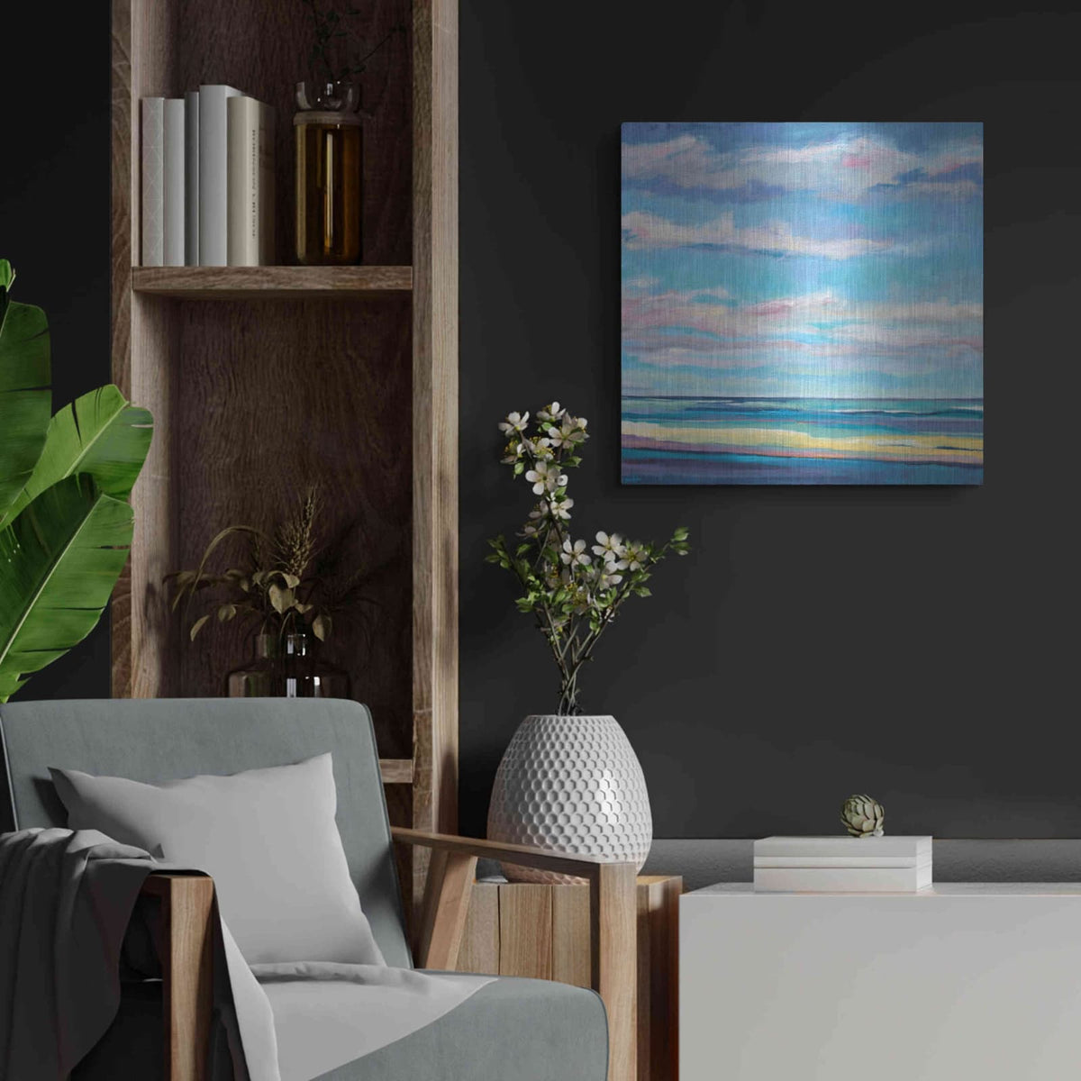 'Tidal Surge' by Niki Arden – Metal Wall Art, 24x24 room view