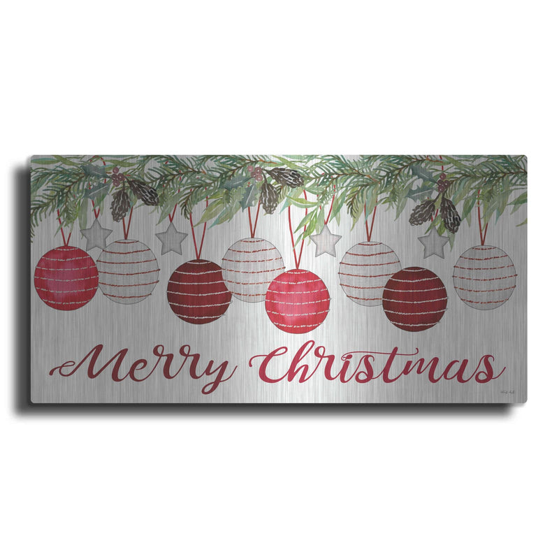'Merry Christmas Ornaments' by Cindy Jacobs – Metal Wall Art
