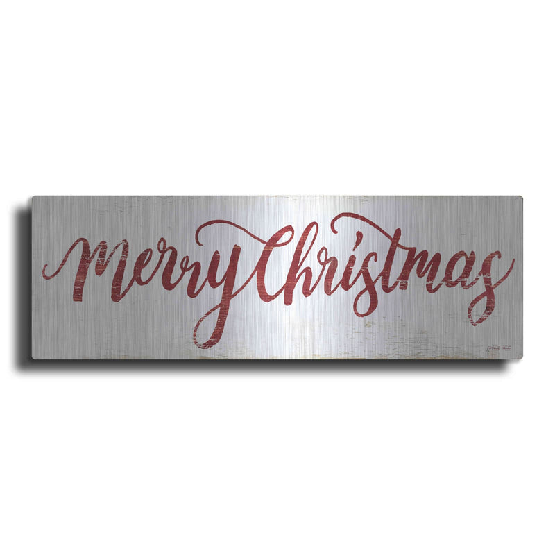 'Merry Christmas Cursive' by Cindy Jacobs – Metal Wall Art