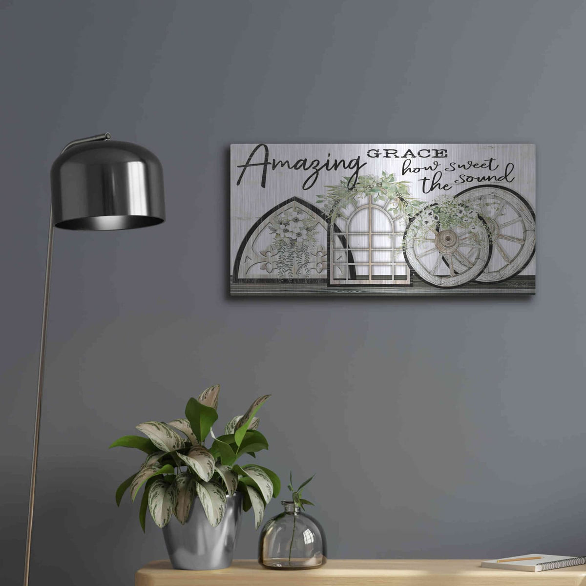 'Amazing Grace' by Cindy Jacobs – Metal Wall Art, 24x12 room view