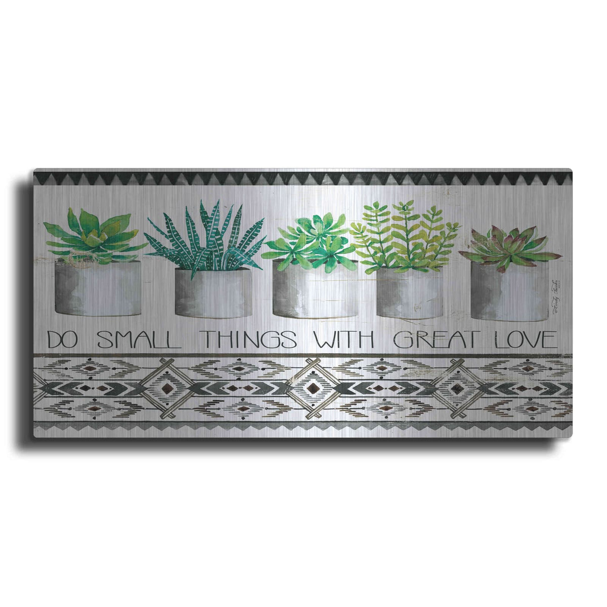 'Do Small Things Succulents' by Cindy Jacobs – Metal Wall Art