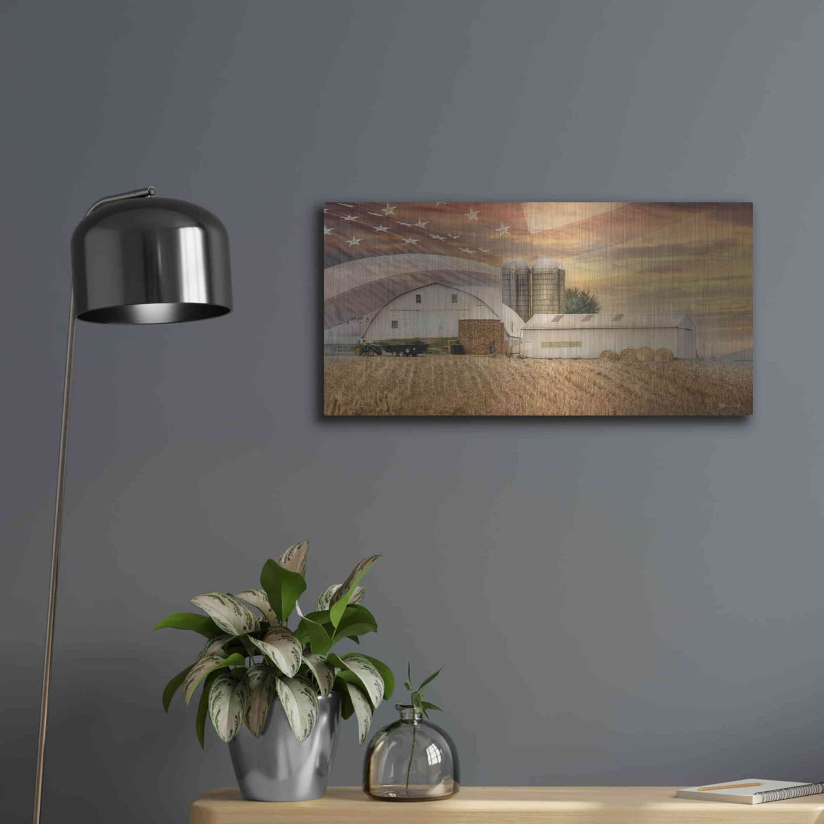 'American Farmland' by Lori Deiter – Metal Wall Art, 24x12 room view
