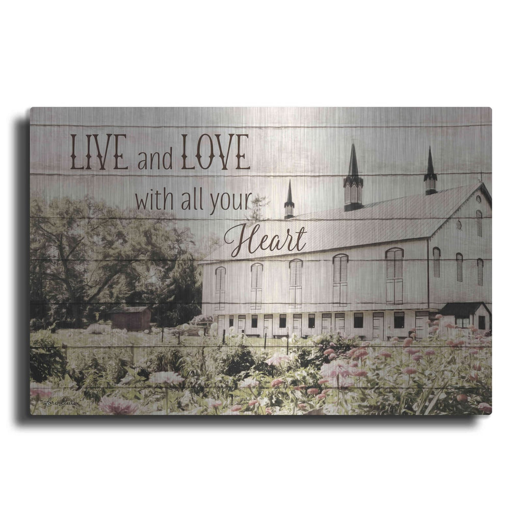 'Live and Love Barn' by Lori Deiter – Metal Wall Art