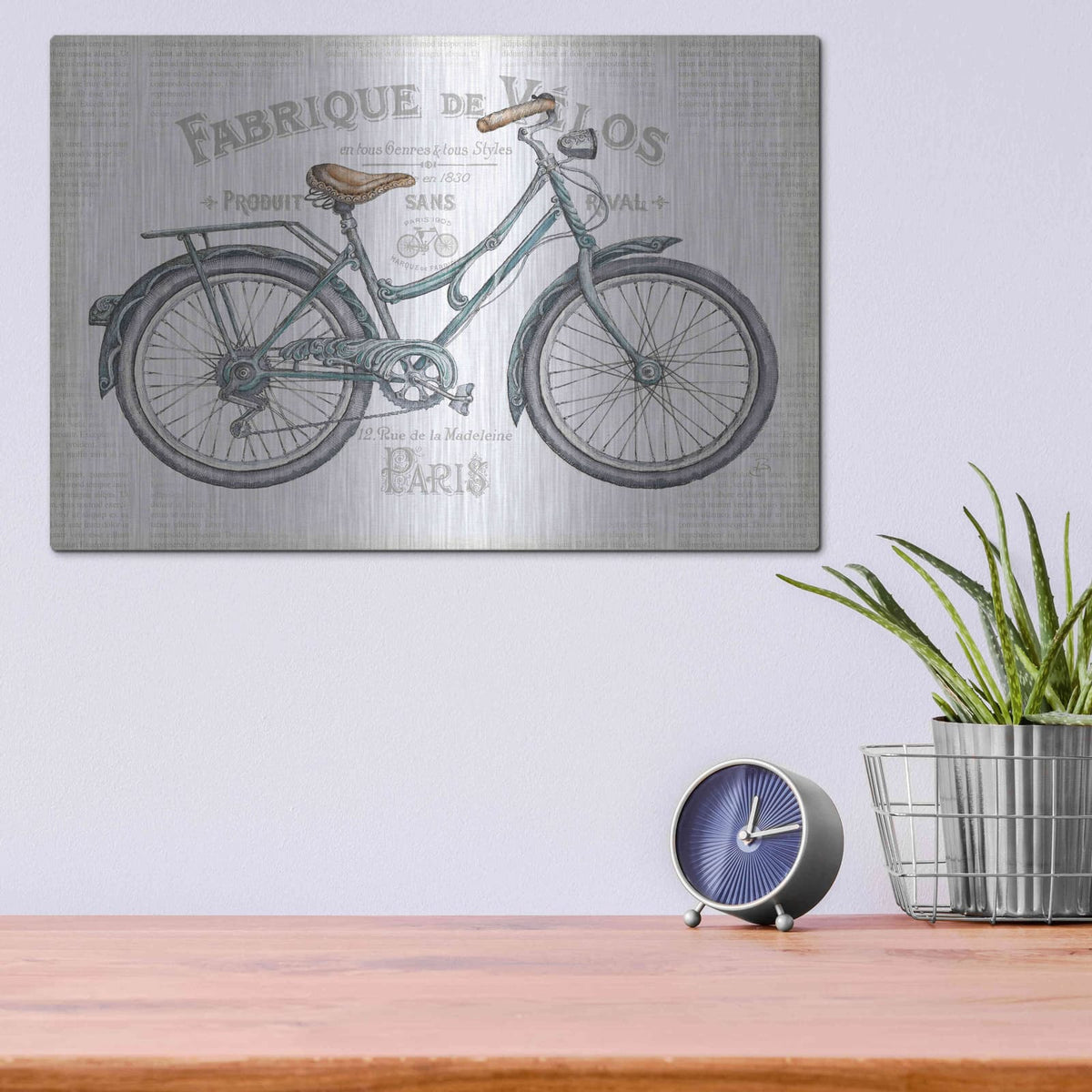 'Bicycles I v2' by Daphne Brissonnet – Metal Wall Art, 16x12 room view