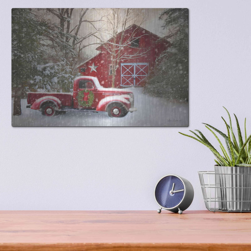 'Secluded Barn with Truck' by Lori Deiter – Metal Wall Art, 16x12 room view