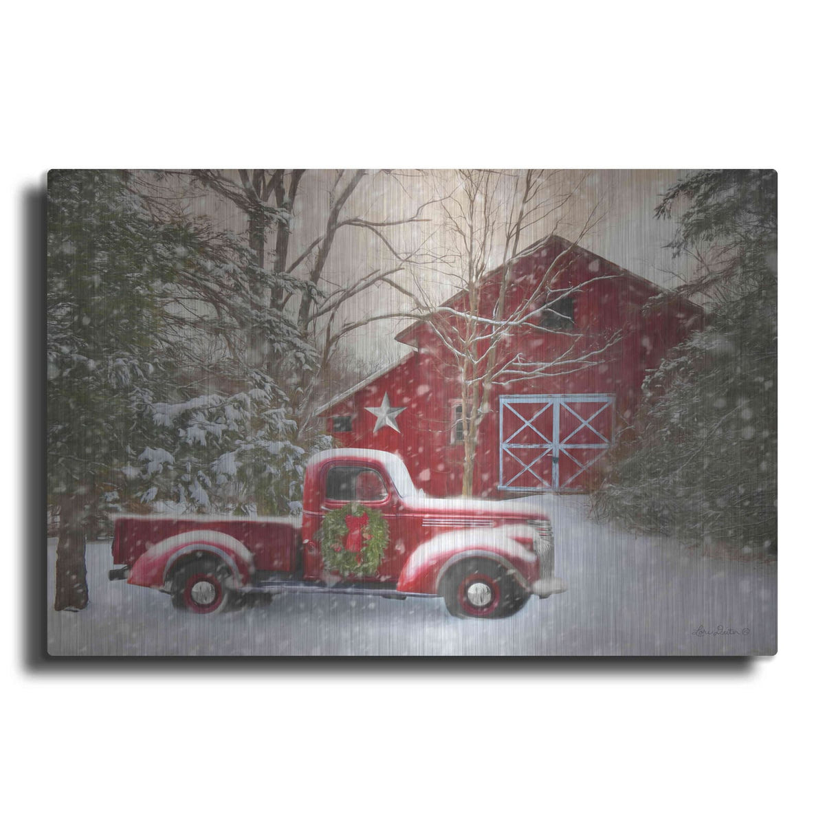 'Secluded Barn with Truck' by Lori Deiter – Metal Wall Art