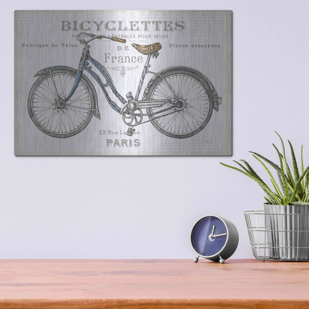 'Bicycles II' by Daphne Brissonnet – Metal Wall Art, 16x12 room view