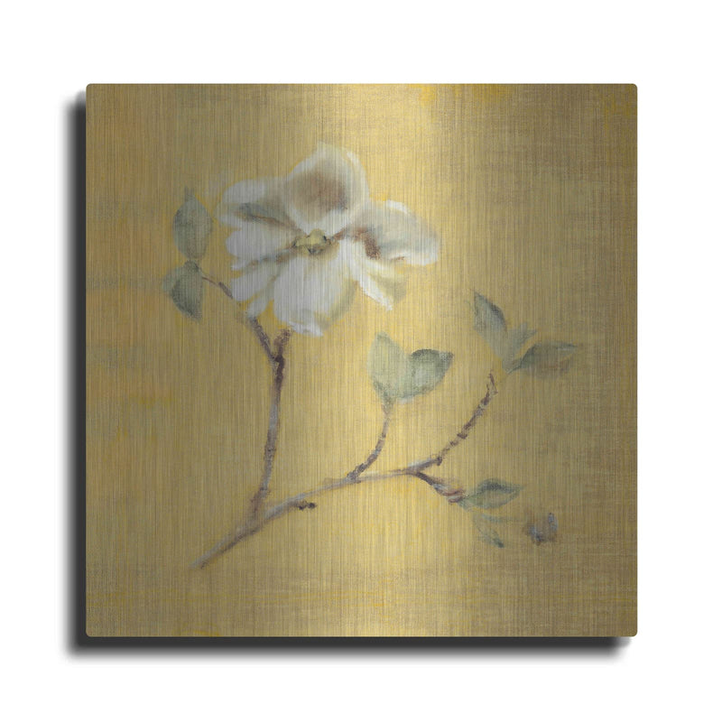 'Dogwood Blossom on Gold' by Cheri Blum – Metal Wall Art