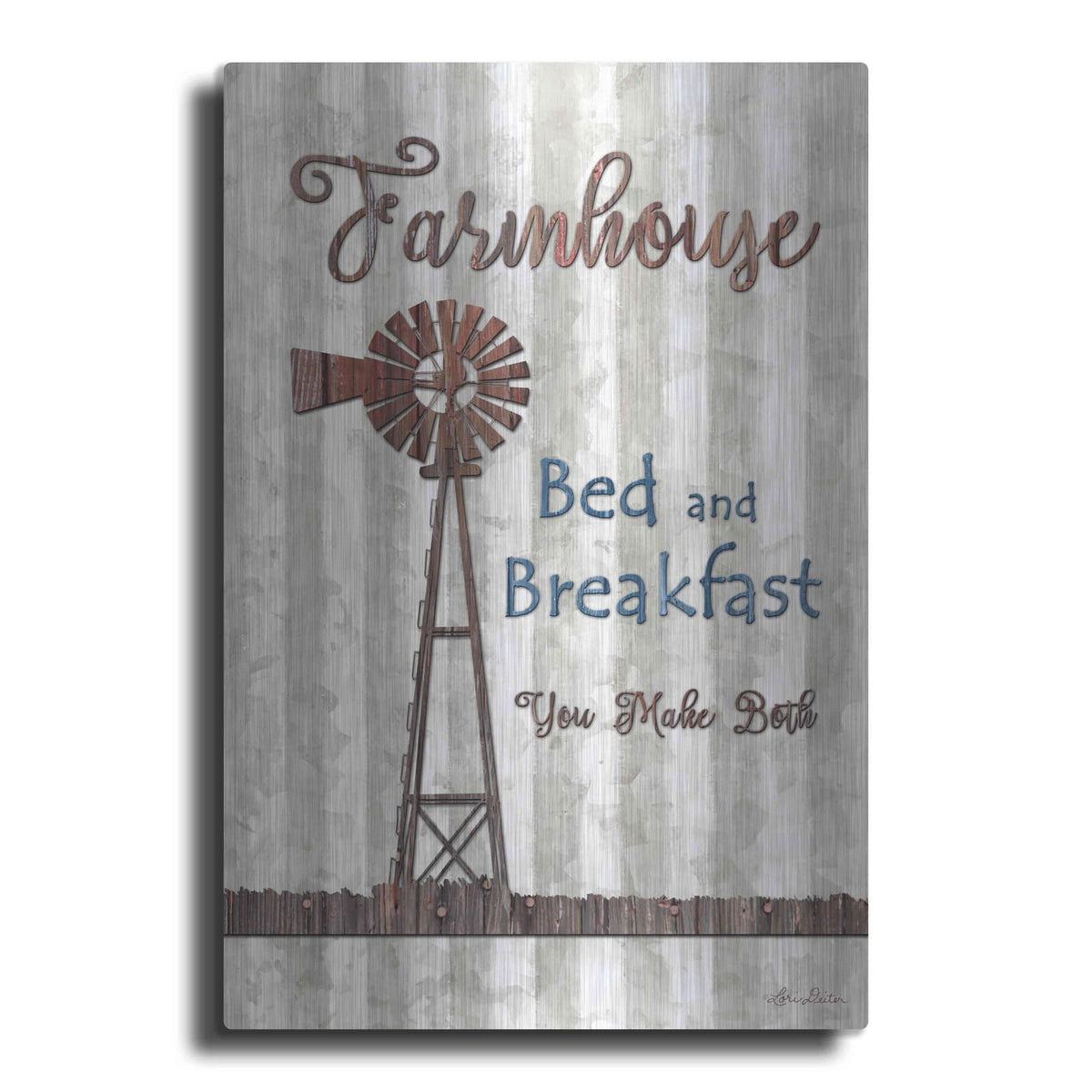 'Farmhouse Bed & Breakfast' by Lori Deiter – Metal Wall Art