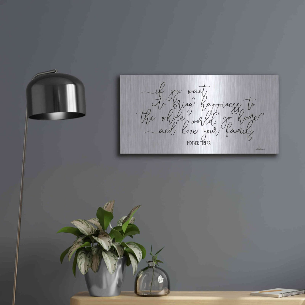 'Love Your Family' by Lori Deiter – Metal Wall Art, 24x12 room view