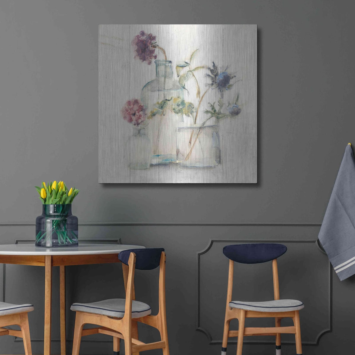 'Blossoms on Birch II' by Cheri Blum – Metal Wall Art, 36x36 room view