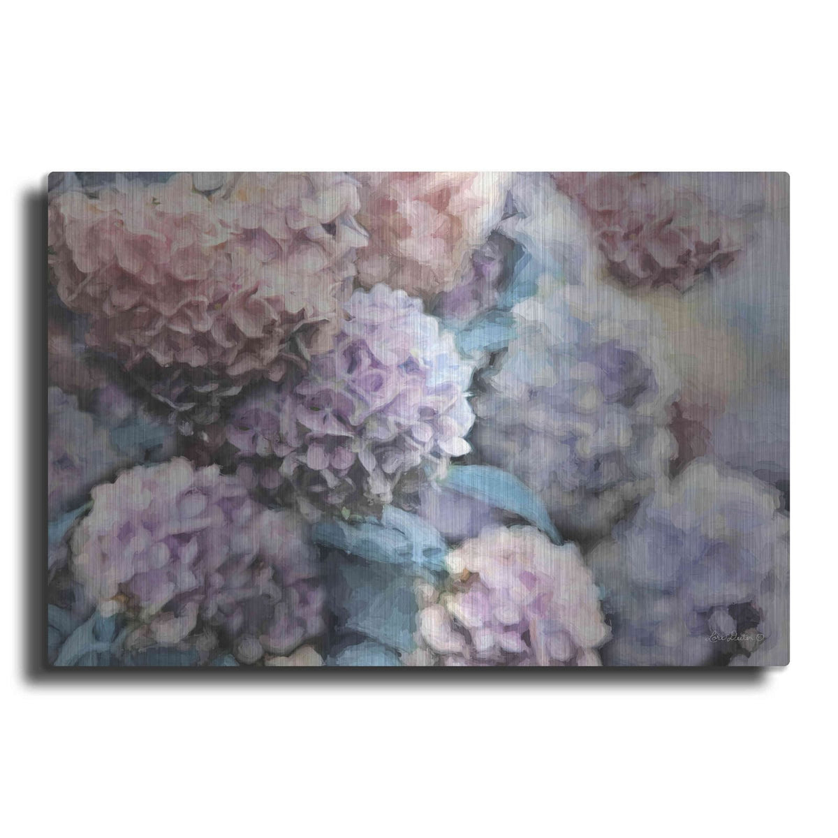 'Hydrangeas Abstract' by Lori Deiter – Metal Wall Art
