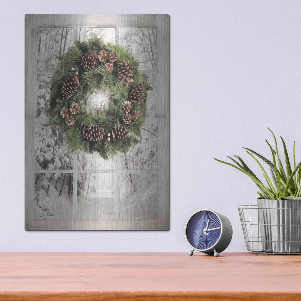 'Pine Tree Window View' by Lori Deiter – Metal Wall Art, 12x16 room view