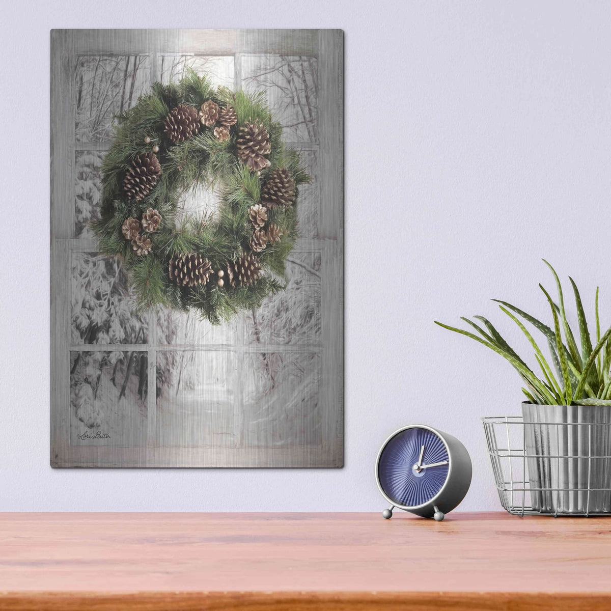 'Pine Tree Window View' by Lori Deiter – Metal Wall Art, 12x16 room view