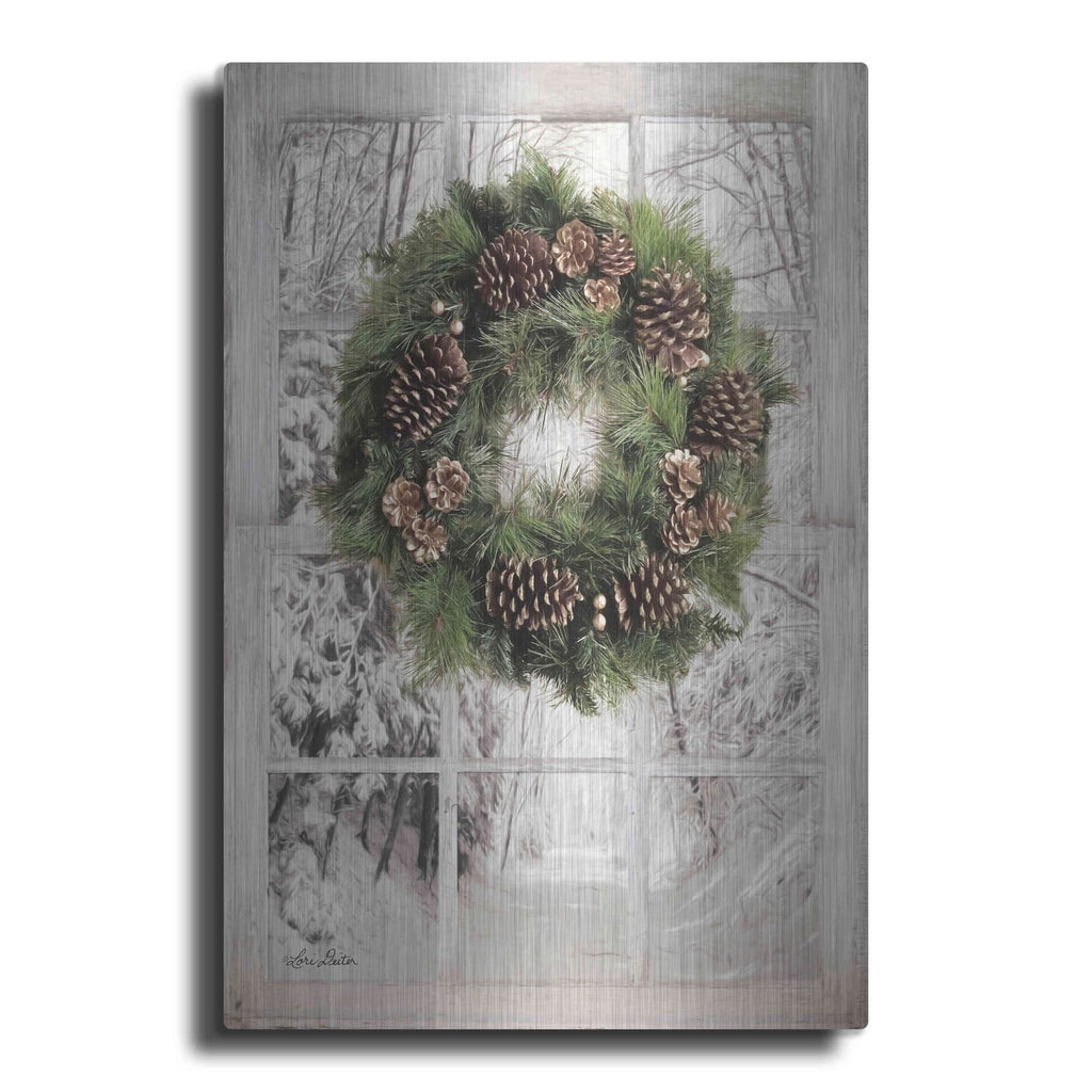 'Pine Tree Window View' by Lori Deiter – Metal Wall Art