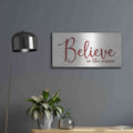 'Believe in the Season' by Lori Deiter – Metal Wall Art, 24x12 room view