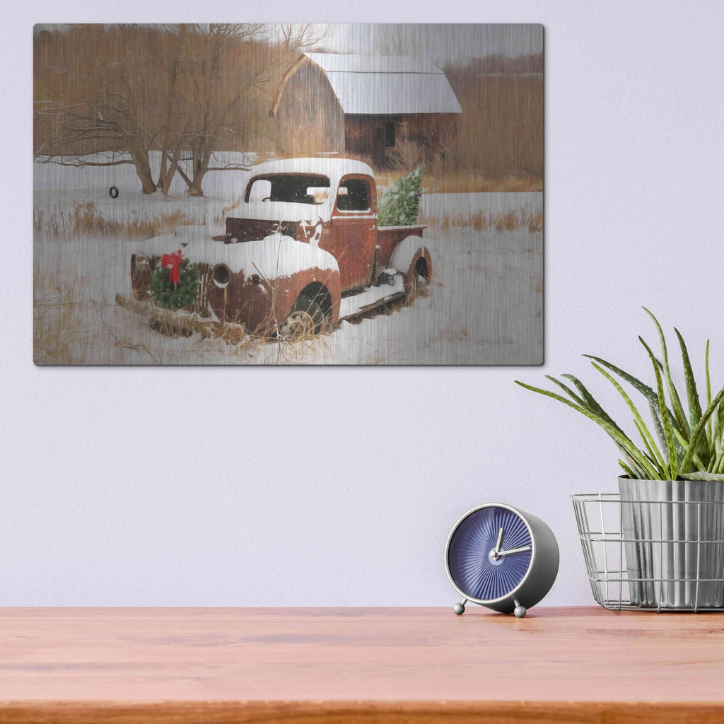 'Christmas Lawn Ornament' by Lori Deiter – Metal Wall Art, 16x12 room view