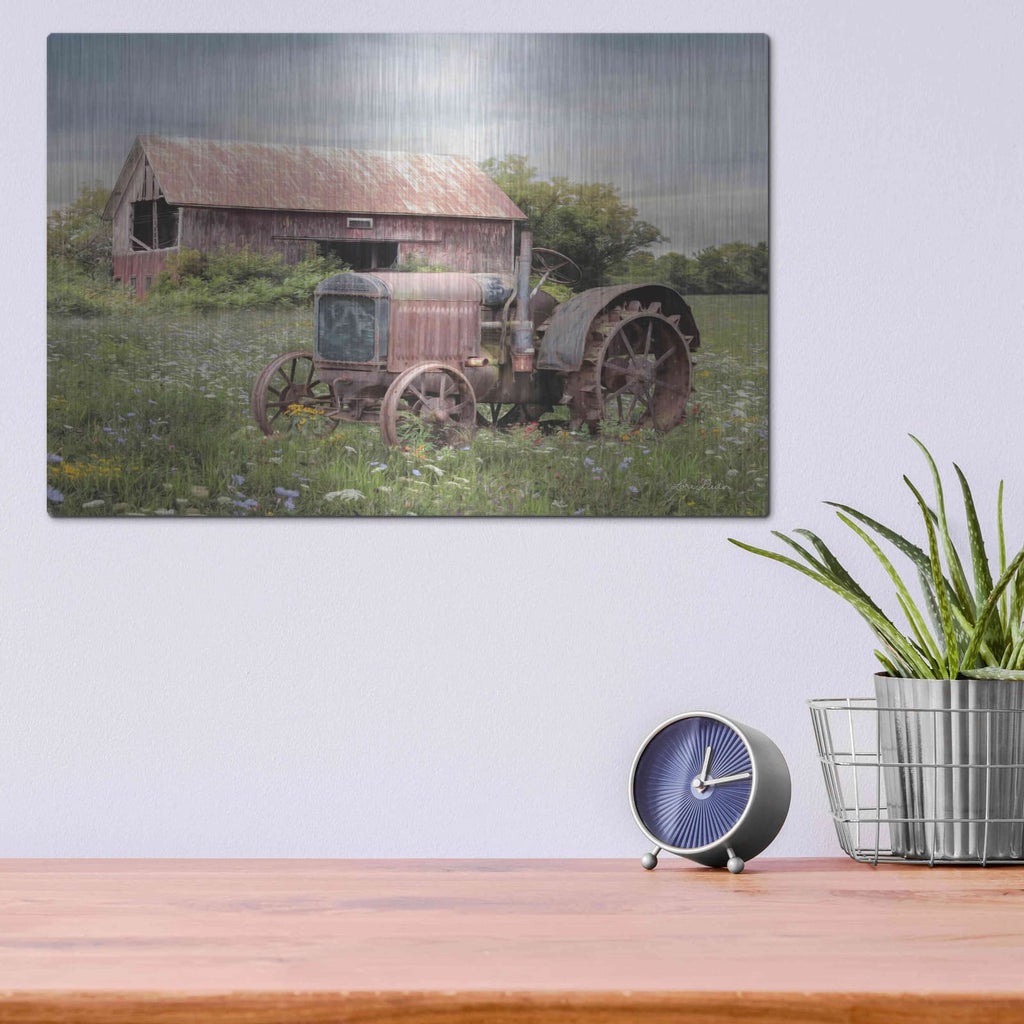 'Clayton Tractor' by Lori Deiter – Metal Wall Art, 16x12 room view