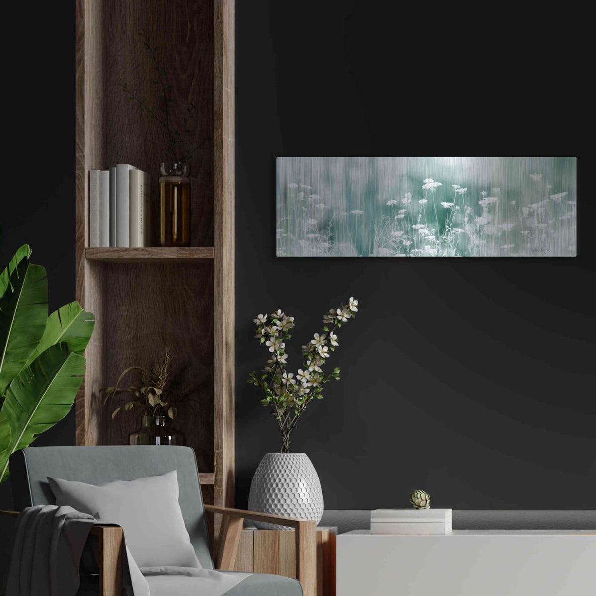 'Dreamy Meadow' by Lori Deiter – Metal Wall Art, 36x12 room view
