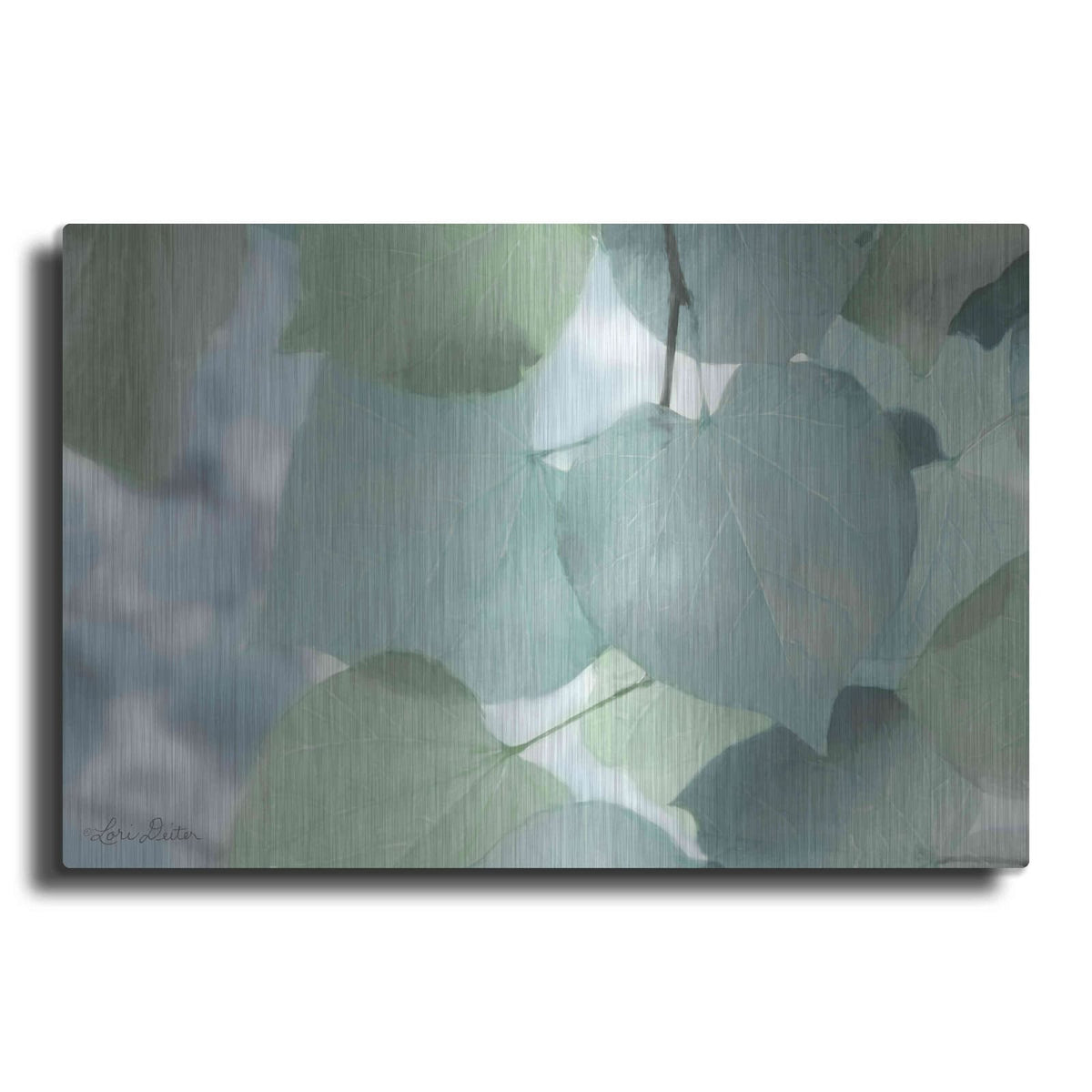 'Aqua Leaves' by Lori Deiter – Metal Wall Art