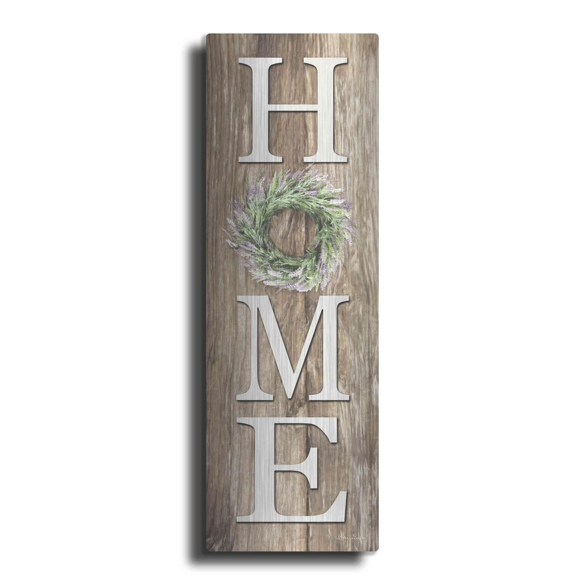 'Lavender Wreath Home' by Lori Deiter – Metal Wall Art