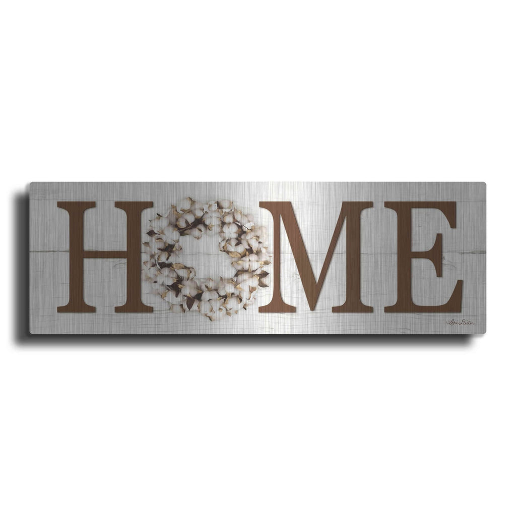 'Cotton Wreath Home Vertical' by Lori Deiter – Metal Wall Art