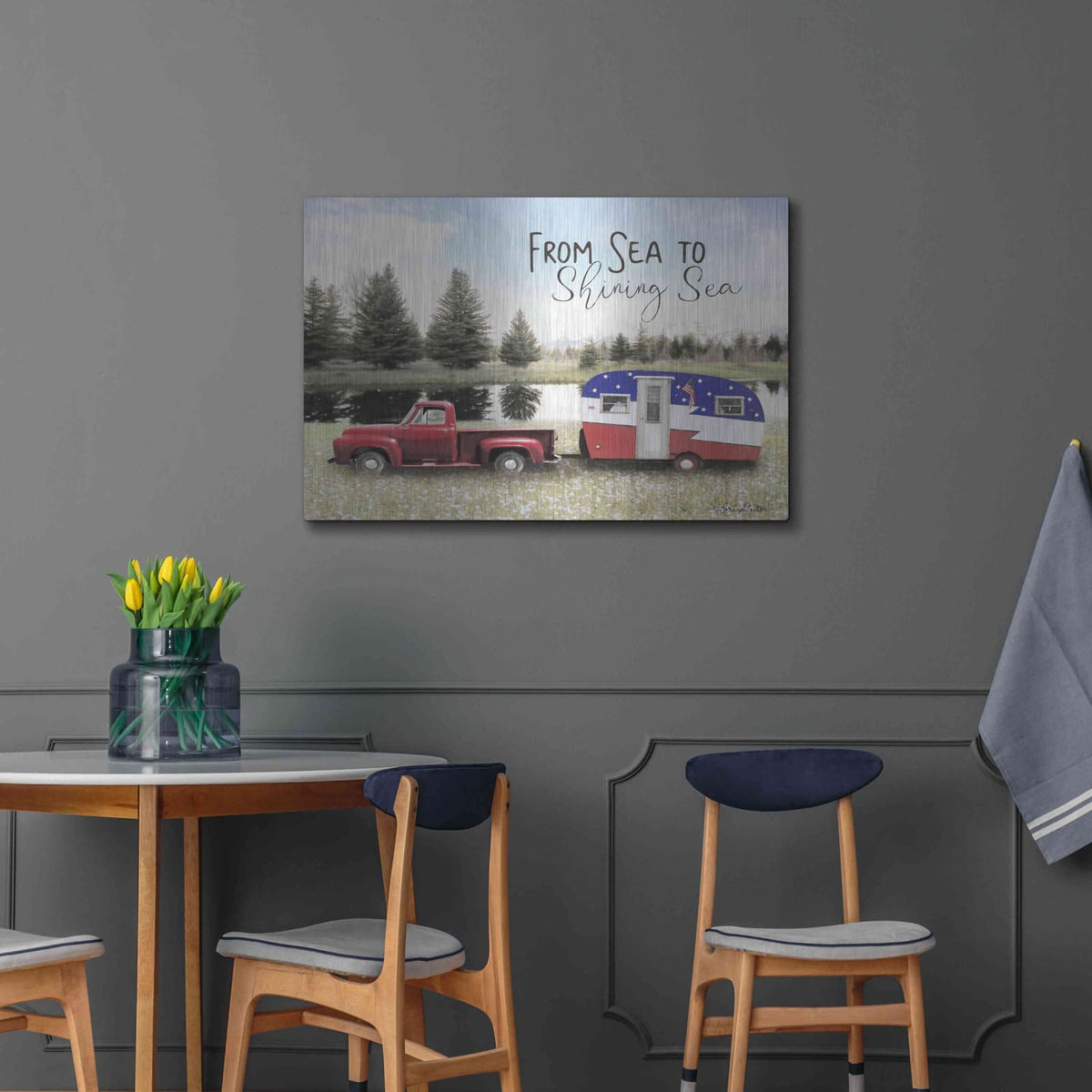 'American Camper' by Lori Deiter – Metal Wall Art, 36x24 room view
