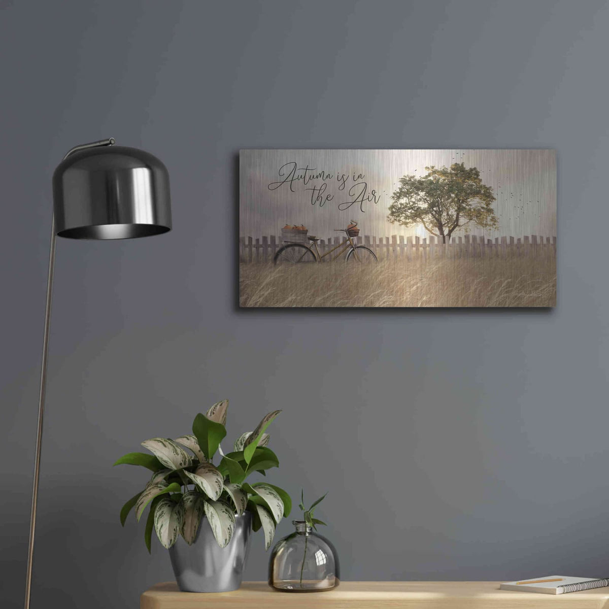 'Autumn is in the Air' by Lori Deiter – Metal Wall Art, 24x12 room view