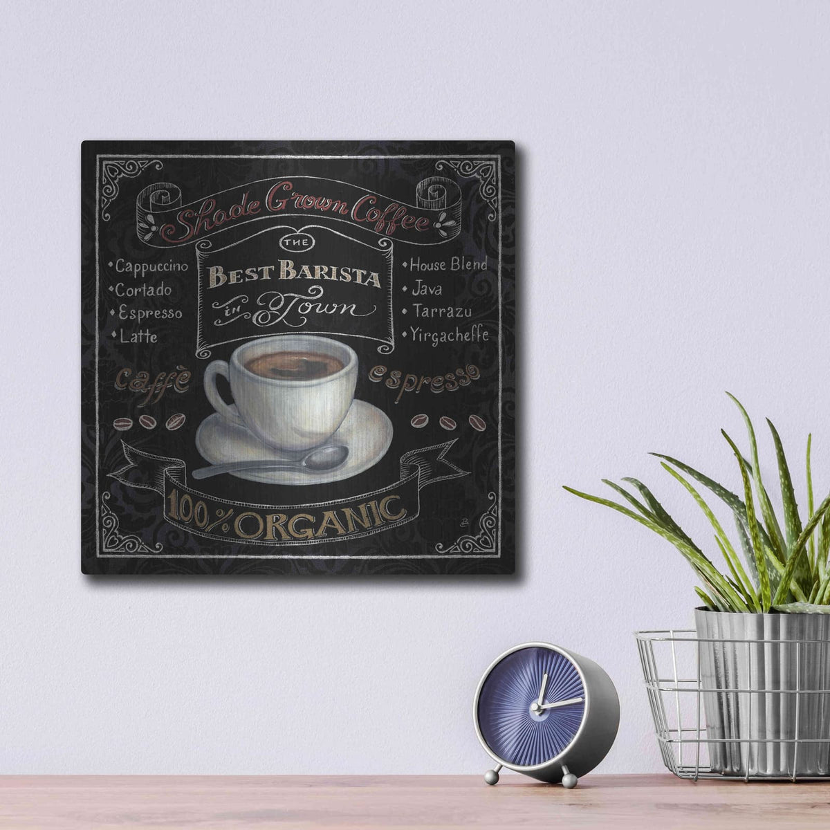'Morning Treat Square II' by Daphne Brissonnet – Metal Wall Art, 12x12 room view