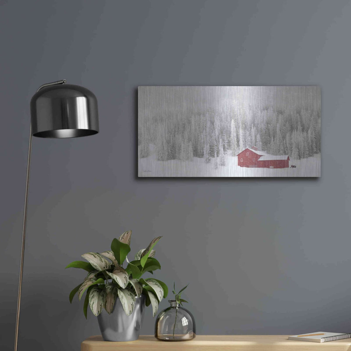 'Old Wyoming Barn' by Lori Deiter – Metal Wall Art, 24x12 room view