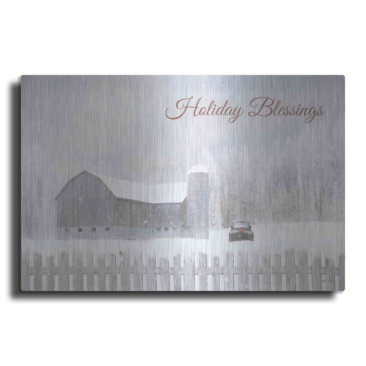'Holiday Blessings with Truck' by Lori Deiter – Metal Wall Art