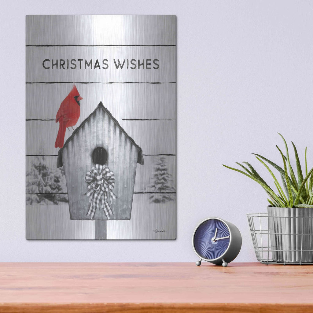 'Christmas Birdhouse' by Lori Deiter – Metal Wall Art, 12x16 room view