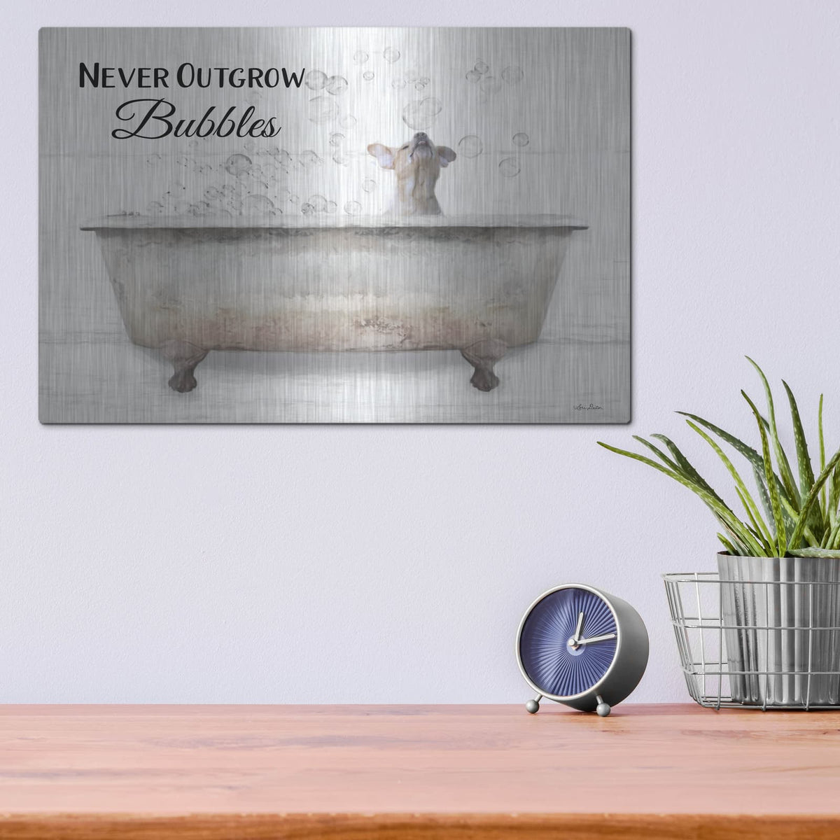 'Never Outgrow Bubbles' by Lori Deiter – Metal Wall Art, 16x12 room view