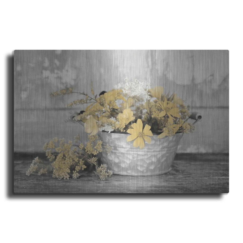 'Gold Wildflowers I' by Lori Deiter – Metal Wall Art