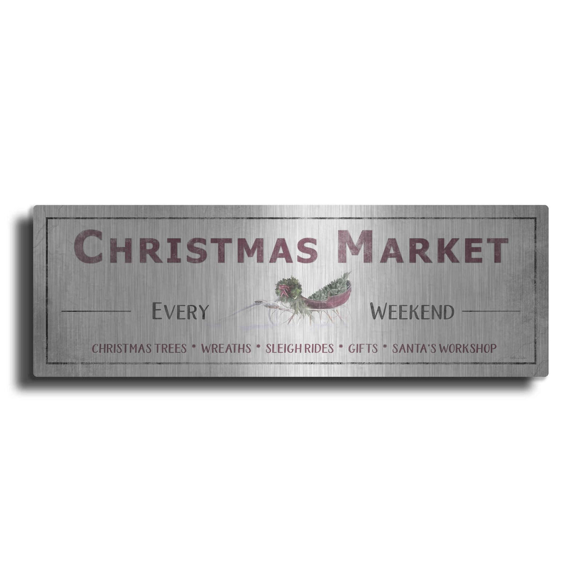 'Christmas Market Sign II' by Lori Deiter – Metal Wall Art