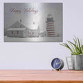 'Happy Holidays Lighthouse' by Lori Deiter – Metal Wall Art, 16x12 room view