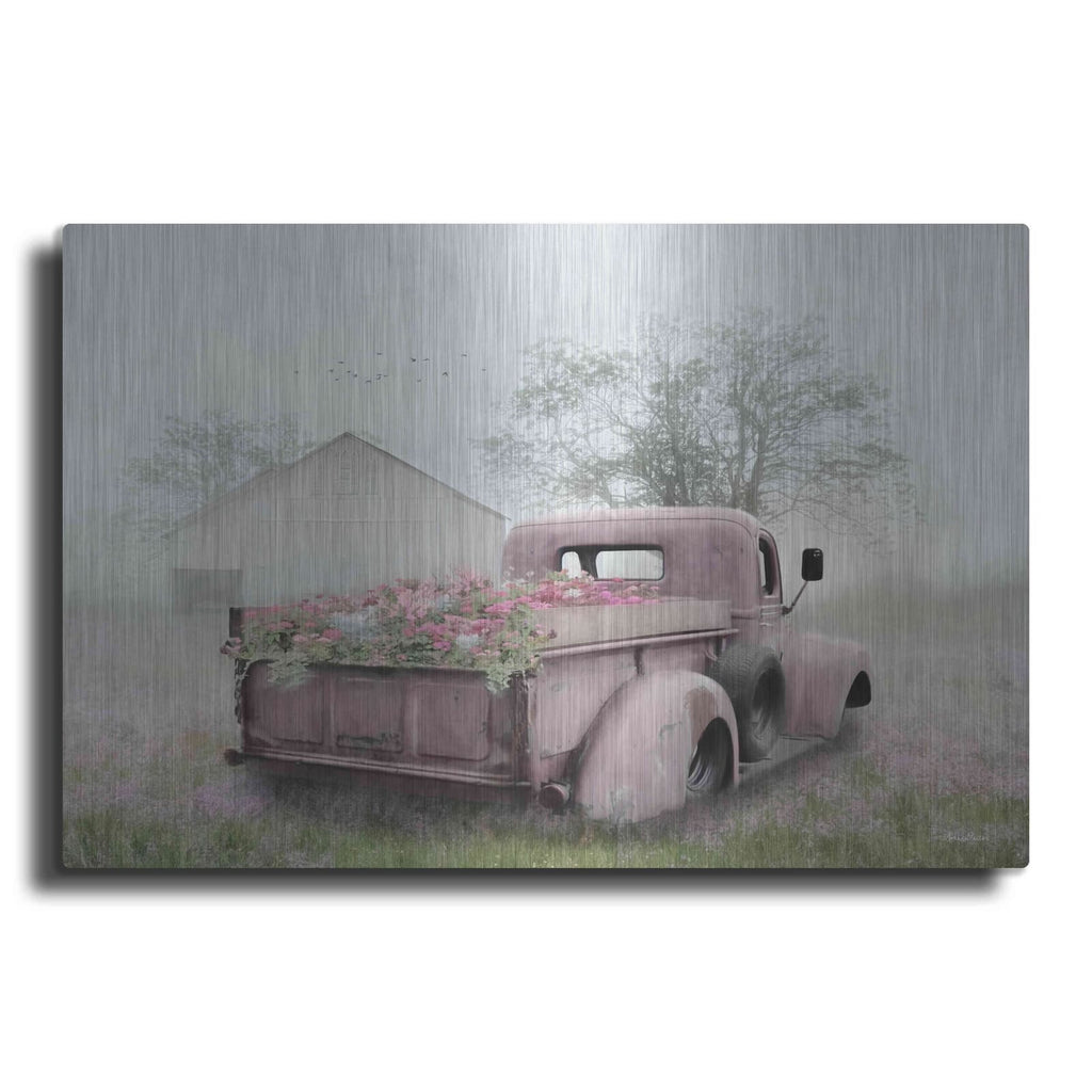 'Pink Flower Truck' by Lori Deiter – Metal Wall Art