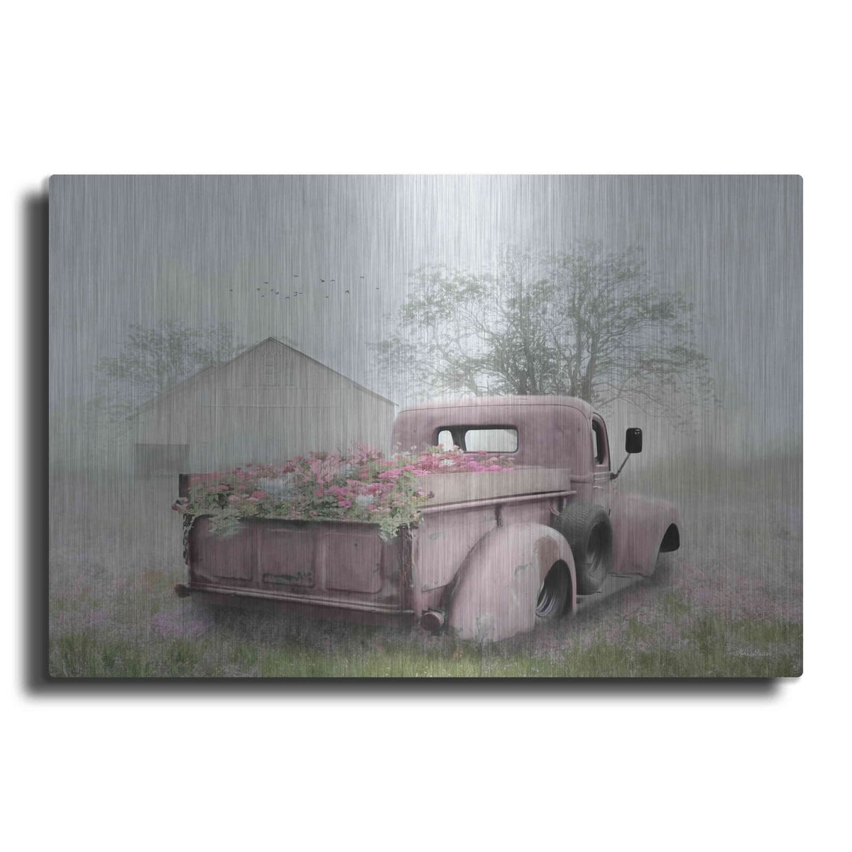 'Pink Flower Truck' by Lori Deiter – Metal Wall Art