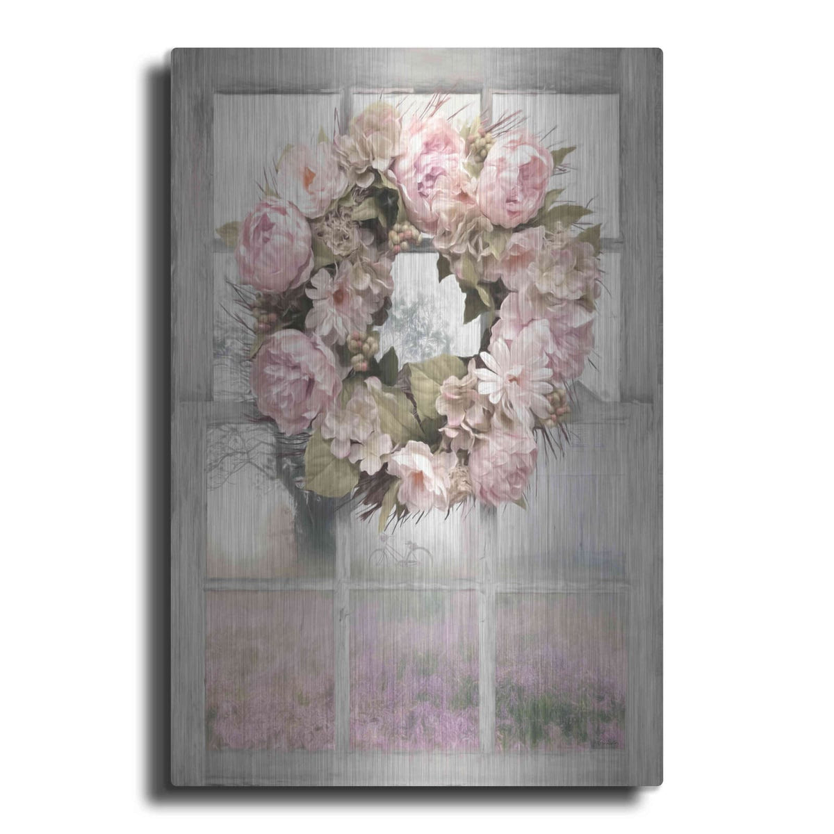 'Spring Peony Wreath' by Lori Deiter – Metal Wall Art