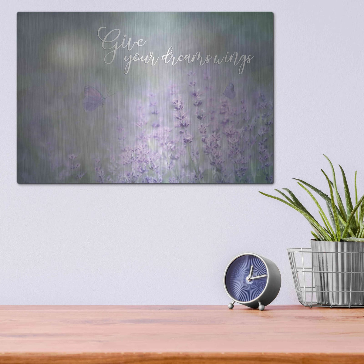 'Give Your Dreams Wings' by Lori Deiter – Metal Wall Art, 16x12 room view