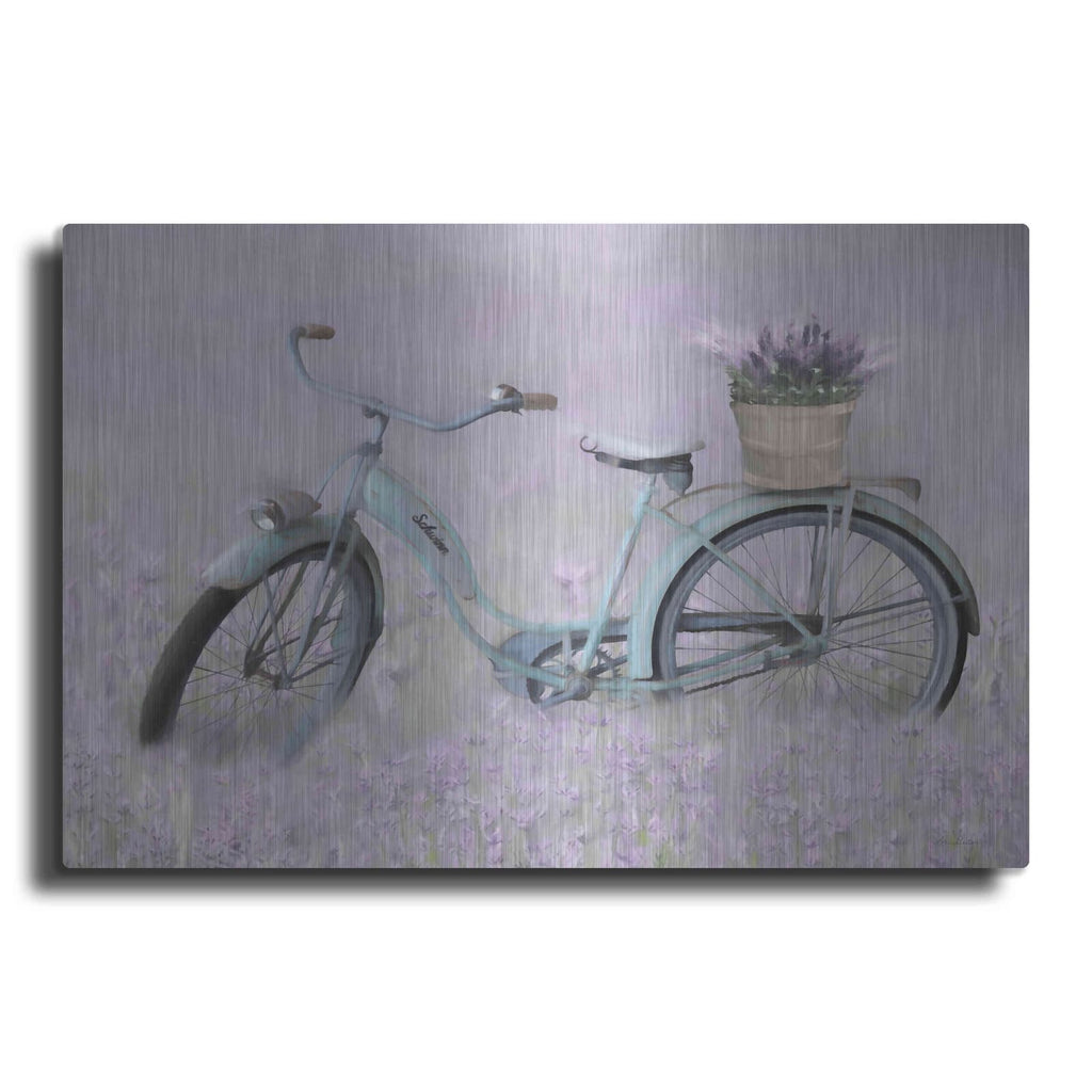 'Bicycle in Lavender' by Lori Deiter – Metal Wall Art