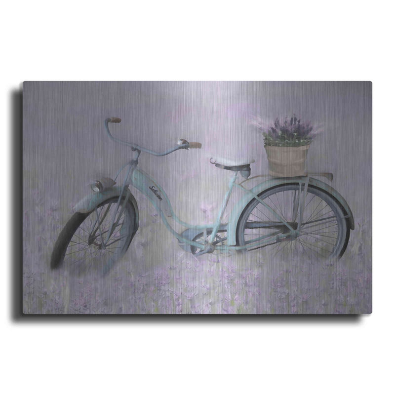 'Bicycle in Lavender' by Lori Deiter – Metal Wall Art